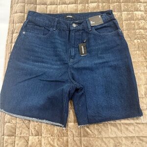Express Dark Indigo High-Rise Denim Shorts